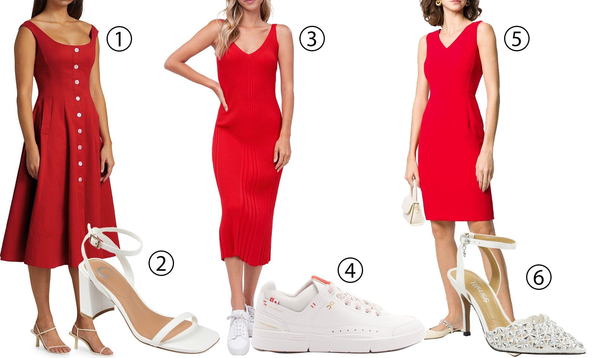 What Color Shoes With Red And White Dress